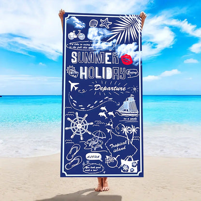 Quick-drying Microfiber Beach Bath Towel Double-sided Velvet