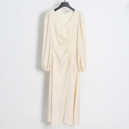 Celebrity Style Apricot Beaded Long Dress