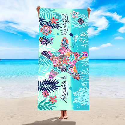 Quick-drying Microfiber Beach Bath Towel Double-sided Velvet