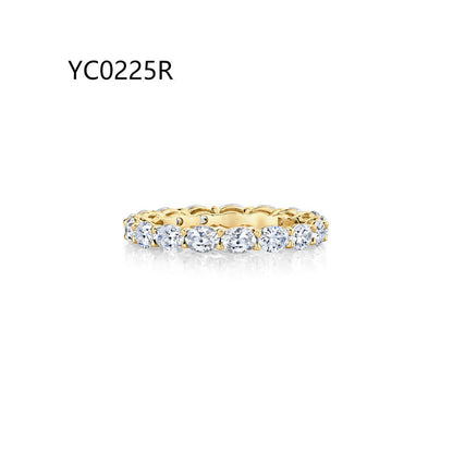 S925 Sterling Silver Moissanite Ring - Fully Paved Stacking Band with Niche Design for Women Lightweight Luxury Jewelry
