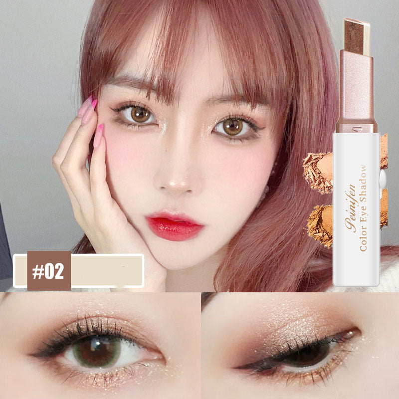 Lazy Eyeshadow Stick: Gradient Shimmer, Double Color, Waterproof