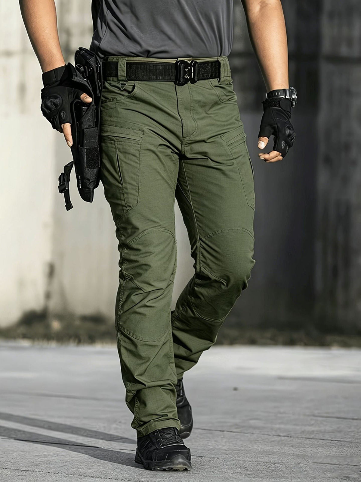 Summer Mens American-style Personalized Solid-color Hip-hop Utility Pants