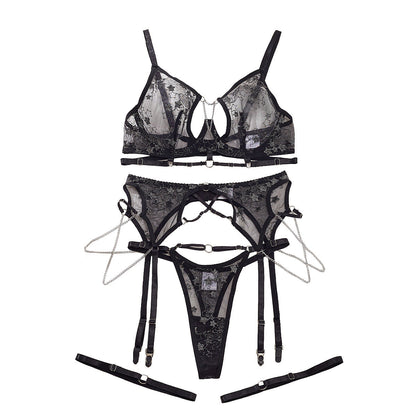 Hollow Chain Underwear Four-piece Set