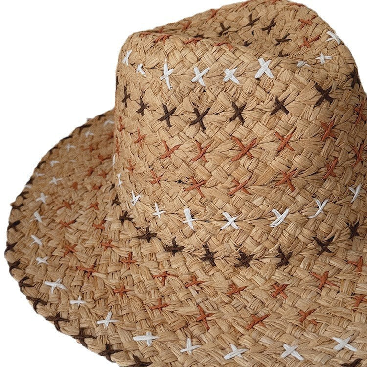 Retro Western Cowboy Style Straw Hat