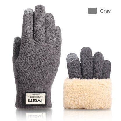 Autumn And Winter Touchscreen Gloves For Men With Fleece Lining