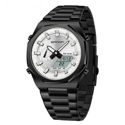 Dual-display  Multi-function Summer-time Mens Watch