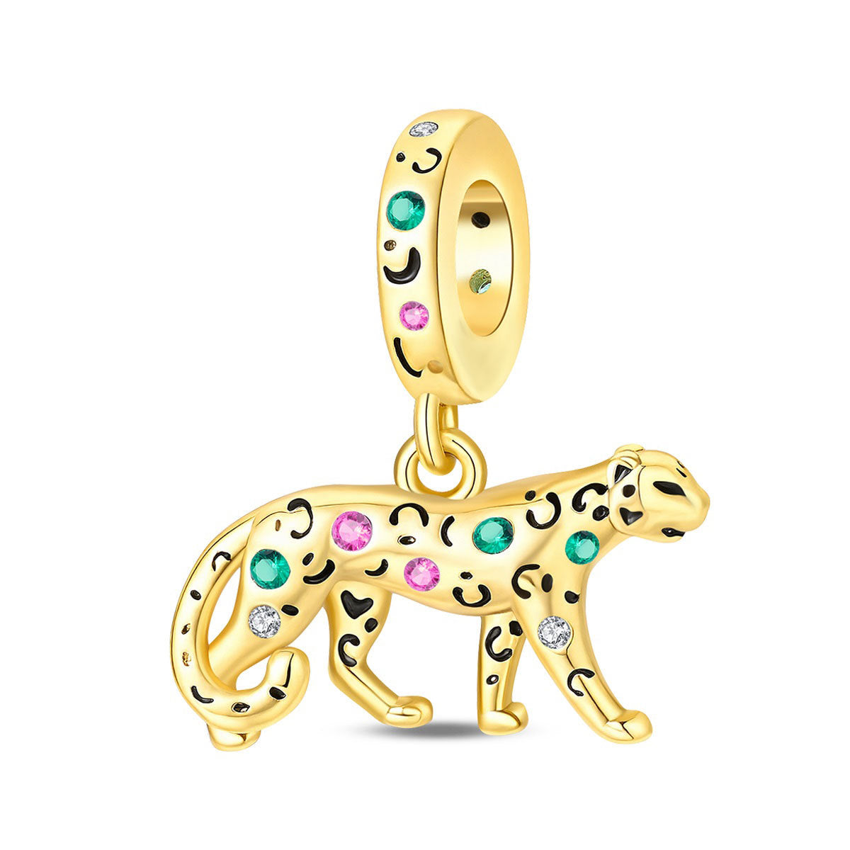 Colored Zircon Copper Silver-plated Animal DIY Bracelet Beads