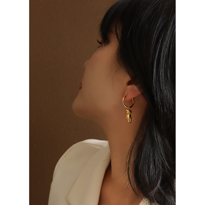 Body Art Side Face Heavy Circle Earrings