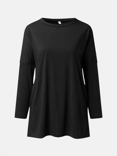 Full Size Round Neck Long Sleeve T-Shirt for Women
