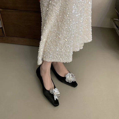 2026 Spring New Arrival Square Toe Flats For Women, Pointed Toe  Slip-On Shoes Soft Sole Ballet Flats Must-Have For Wide Leg Pants