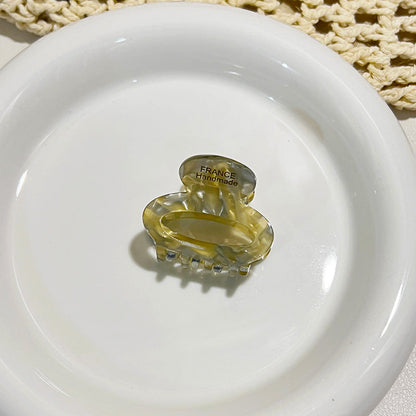 Vinegar-acid Floral Small Hair Clip Minimalist Oval Shape