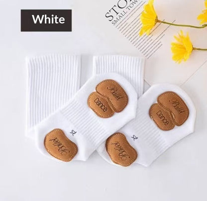 Womens Spring Autumn Dance Socks With Leather Soles Non-slip For Modern Dance Practice