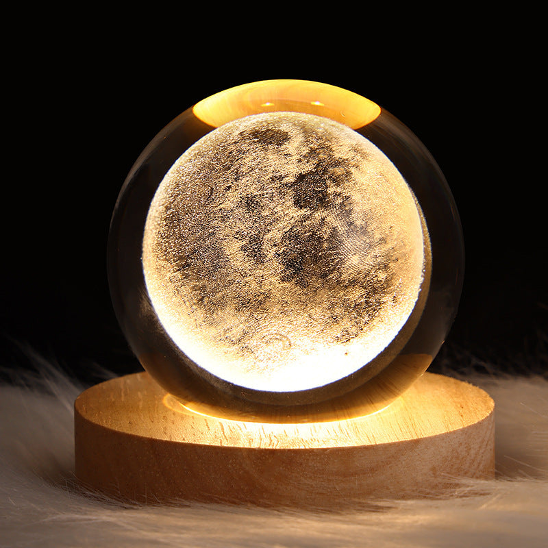 LED Galaxy Crystal Ball 3D Moon Lamp