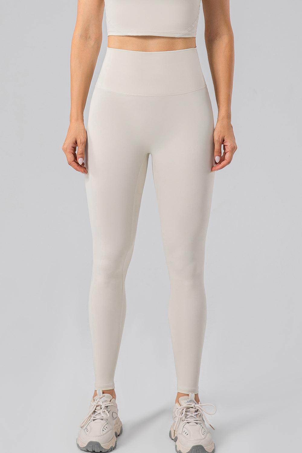 High Waist Wide Waistband Active Leggings for Women