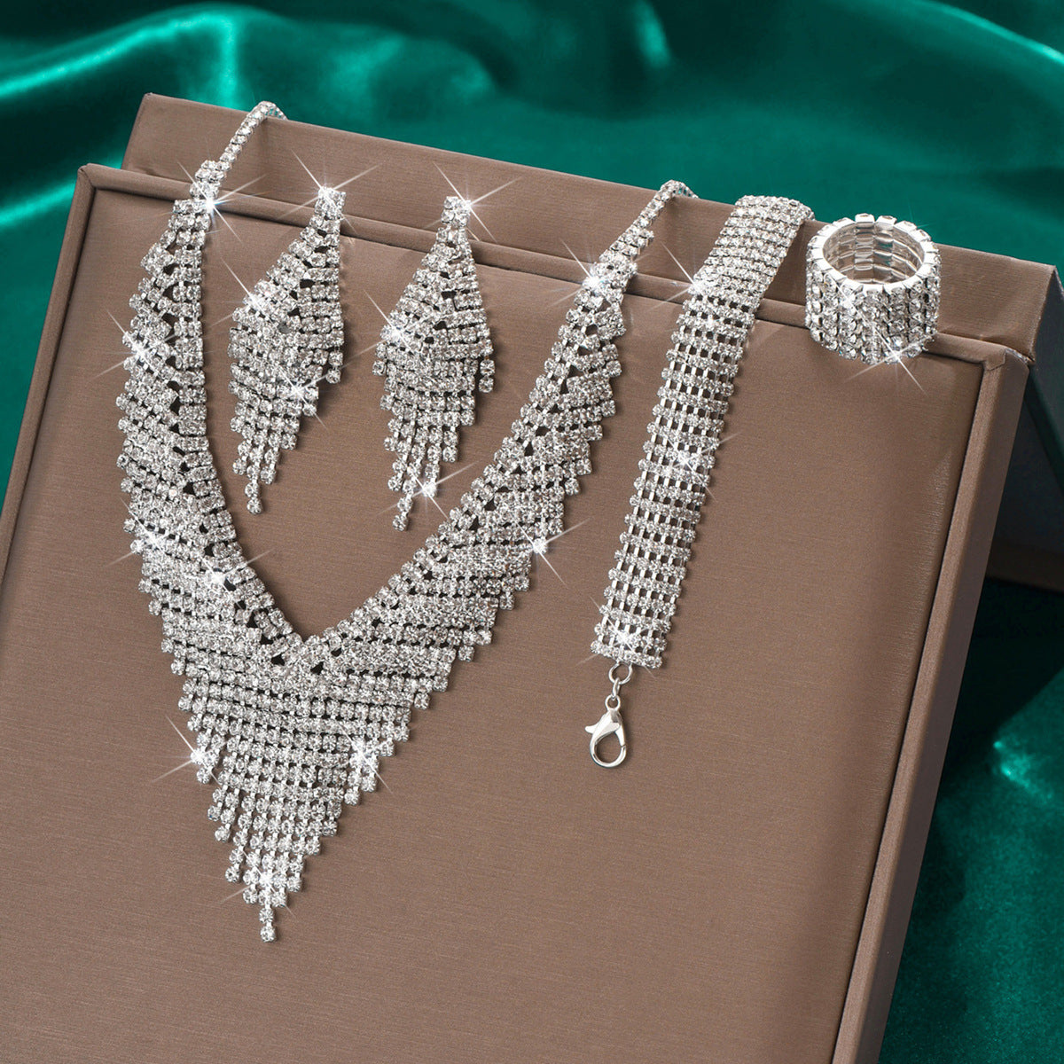 Silver Wedding Jewelry Suit Women's