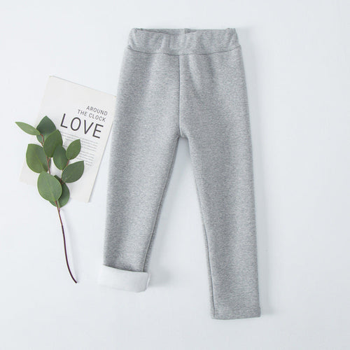 Fleece-lined Extra-thick Casual Pants For Kids