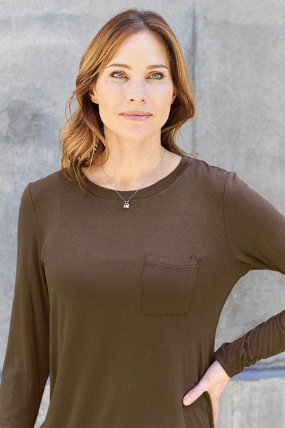 Basic Bae Full Size Round Neck Long Sleeve Top for Women