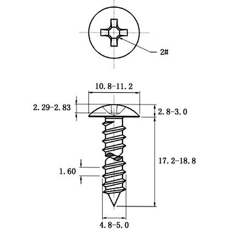 Stainless Steel Cross Big Head Self-tapping Screw Mushroom-shaped Haircut Round Head