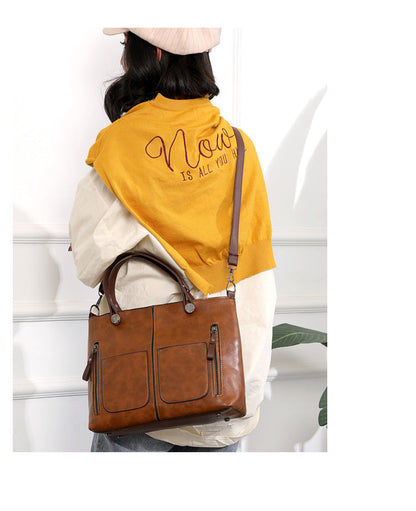 Retro Large-capacity Handbags Simple Crossbody Shoulder Bags For Women