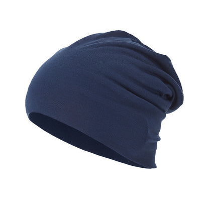 All-season, Versatile Solid-color Slouchy Beanie With A Knitted Wrap-around Design