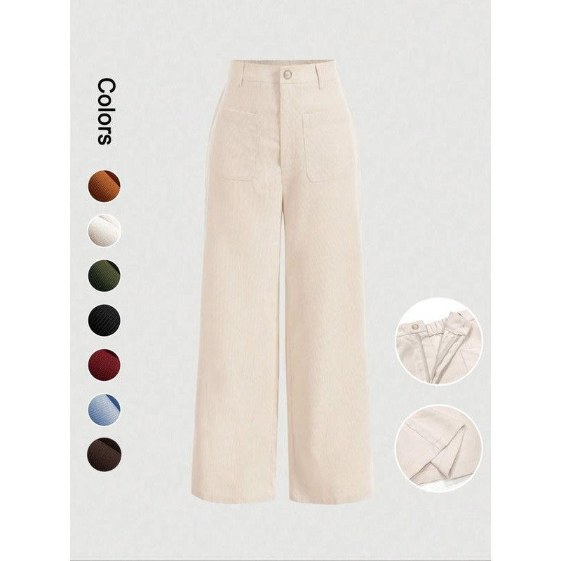Spring And Autumn Retro Straight-leg Corduroy Pants