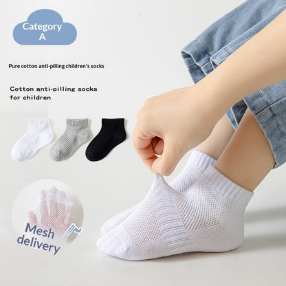 Thin, Breathable Cotton Socks For Kids Crew Socks For Boys And Girls