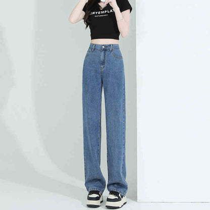 Elastic Waist Lyocell Jeans Women