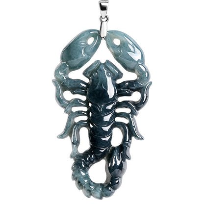 Jadeite Scorpion Pendant With S925 Silver Setting