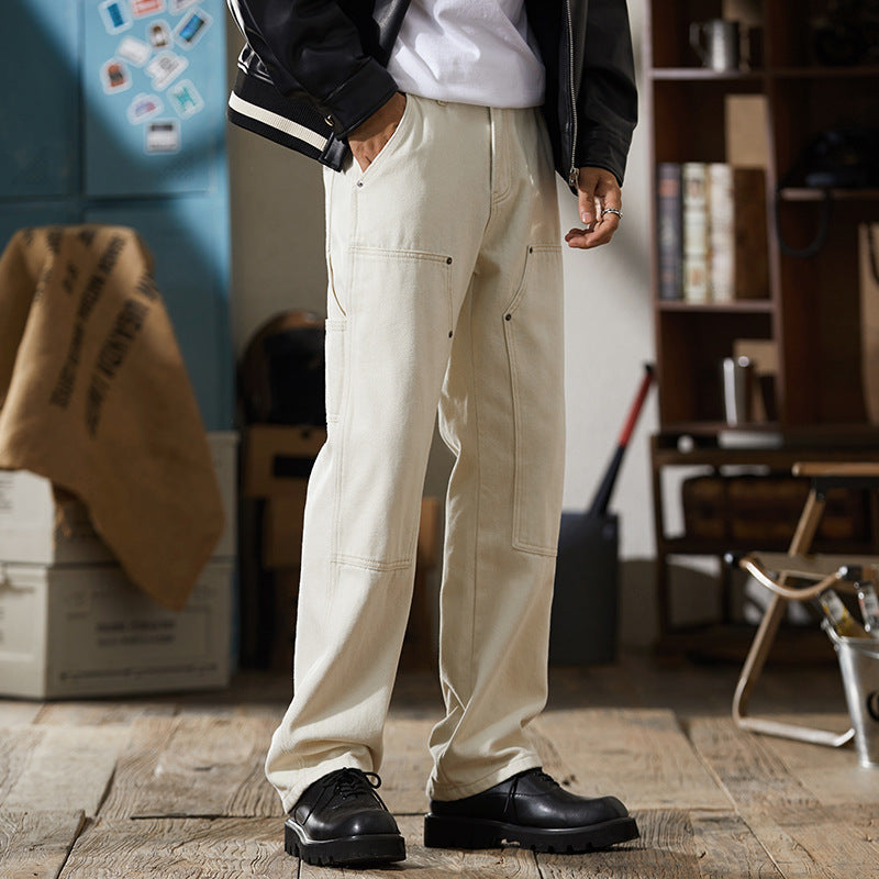 Fashion Trendy Patchwork Cargo Jeans Men
