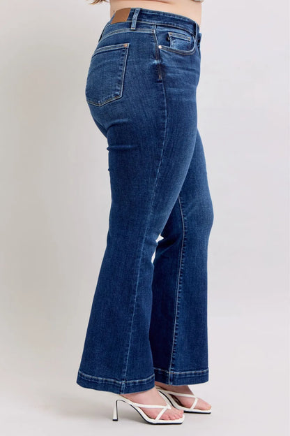 Judy Blue Full Size High Rise Flare Jeans with Pockets Plus Size