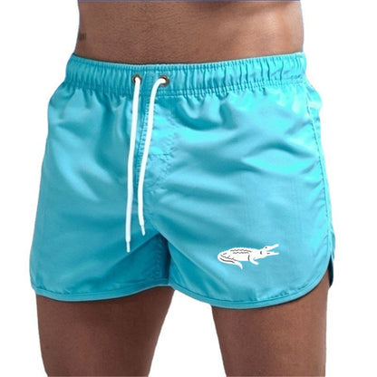 Mens Fashionable Beach Shorts Polyester Multi-Color Sports Three-Quarter-Length Shorts