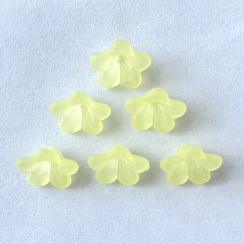 Matte Acrylic 5-Petal Blossom Beads, Translucent Center-Drilled Spacers For DIY Vintage Hair Sticks, Dangle Earrings & Pendant Crafts.