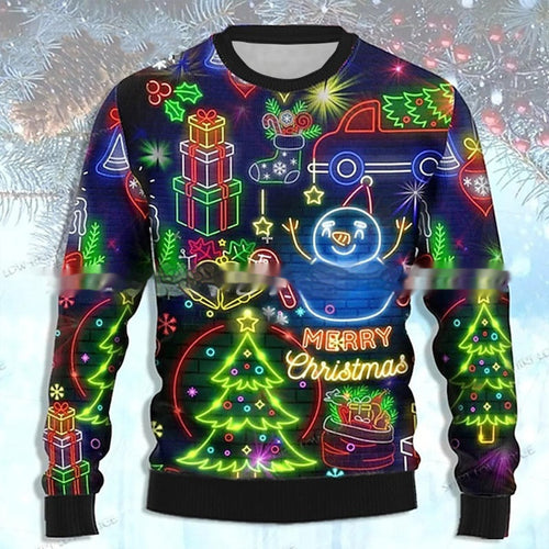 Polyester Round Neck Printed Men's Sweater