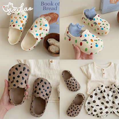 Cute Polka Dot Children's Toe Cap Sandals