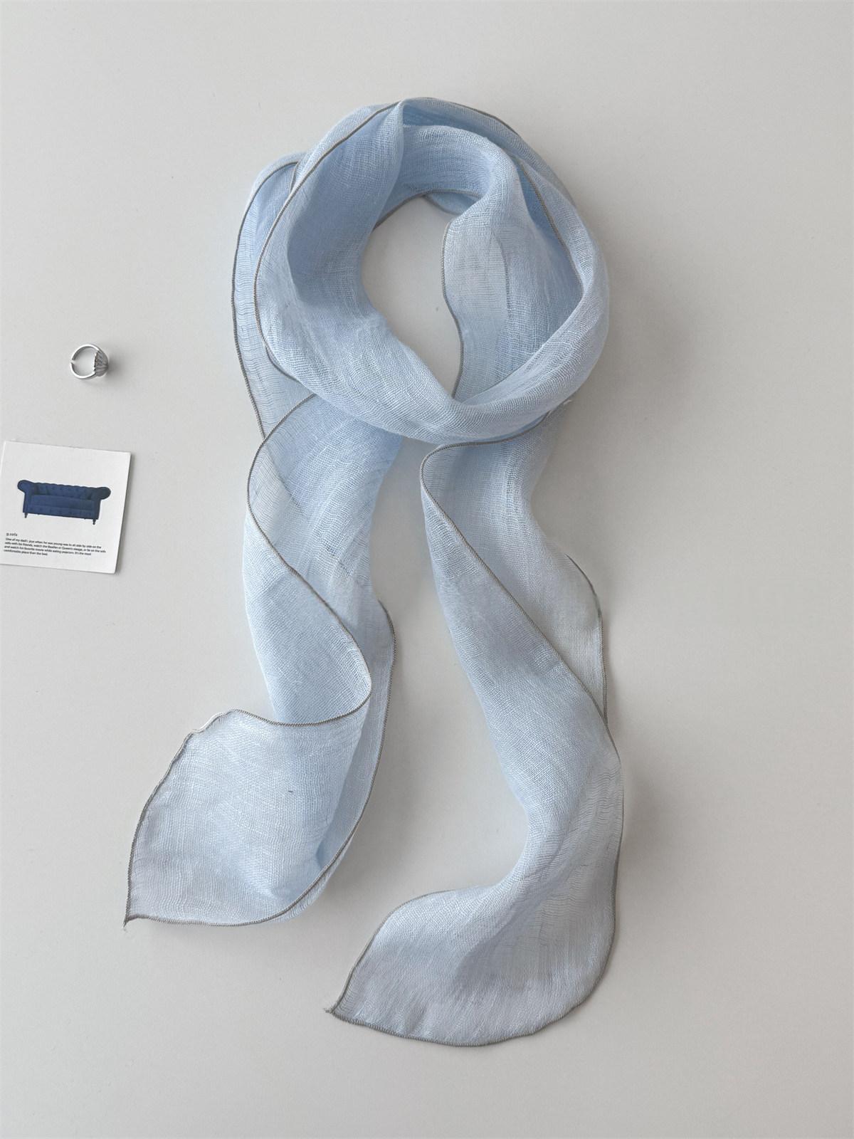 Semi-transparent Linen Scarf Ribbon Hairband