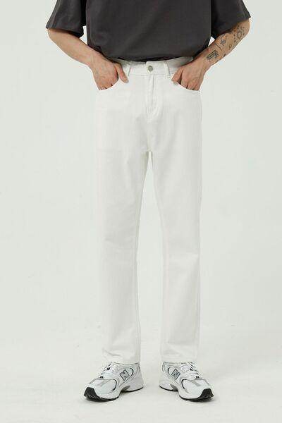 Straight Leg Jeans with Pockets for All-Day Comfort