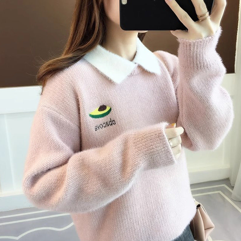 New Autumn Winter Mink-Blend Sweater For Women