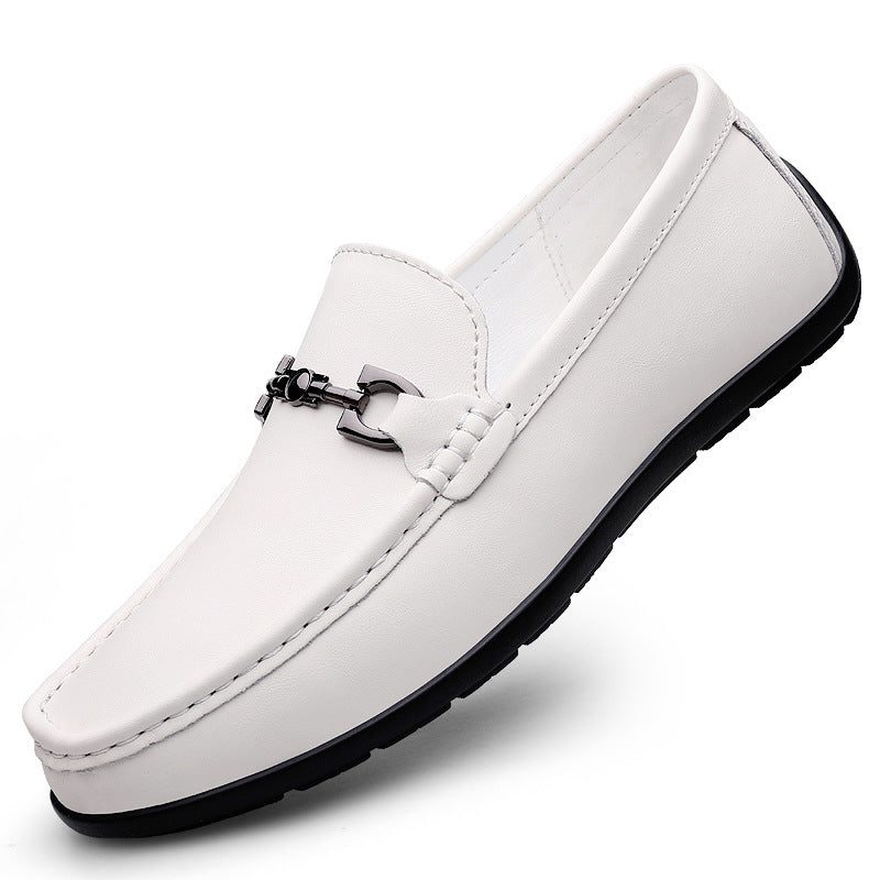 Mens Cowhide Soft-soled Casual Loafers