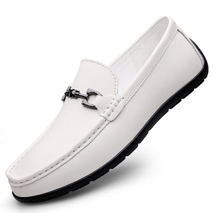 Mens Cowhide Soft-soled Casual Loafers