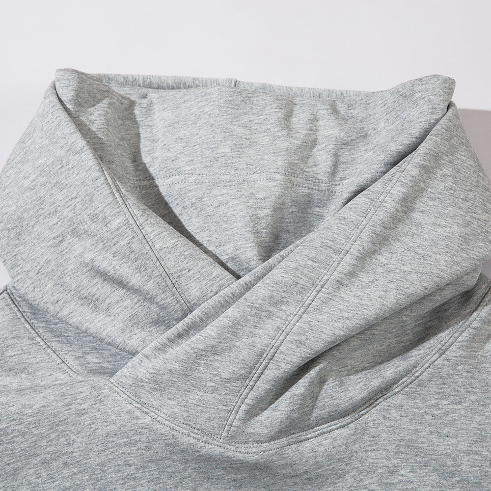 Solid Color With Fur Turtleneck Hooded Sweater For Men