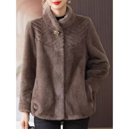 Temperamental Mother Winter Clothing Mink Velvet Coat
