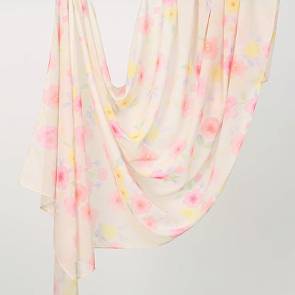 Printed Chiffon Long Scarf For Women Versatile And Fashionable For Outerwear