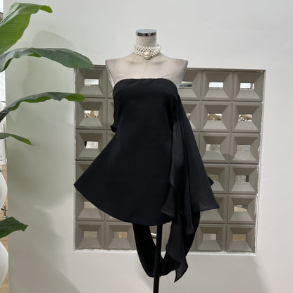 Ribbon Tube Top Niche Short Small Size Dress