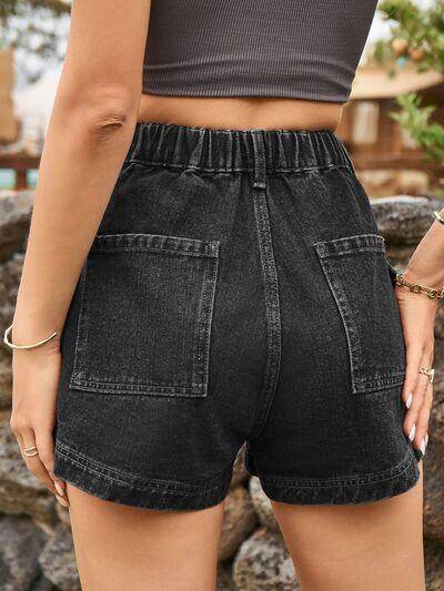 High Waist Denim Shorts with Pockets for Summer Style
