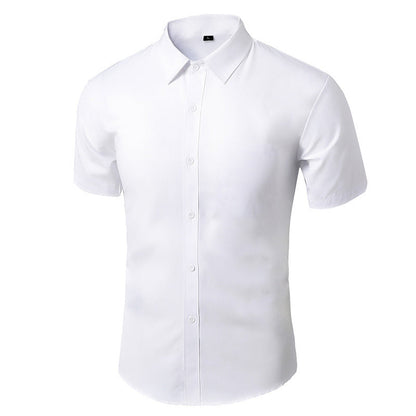 Men White Casual Suit Shirt Solid Color