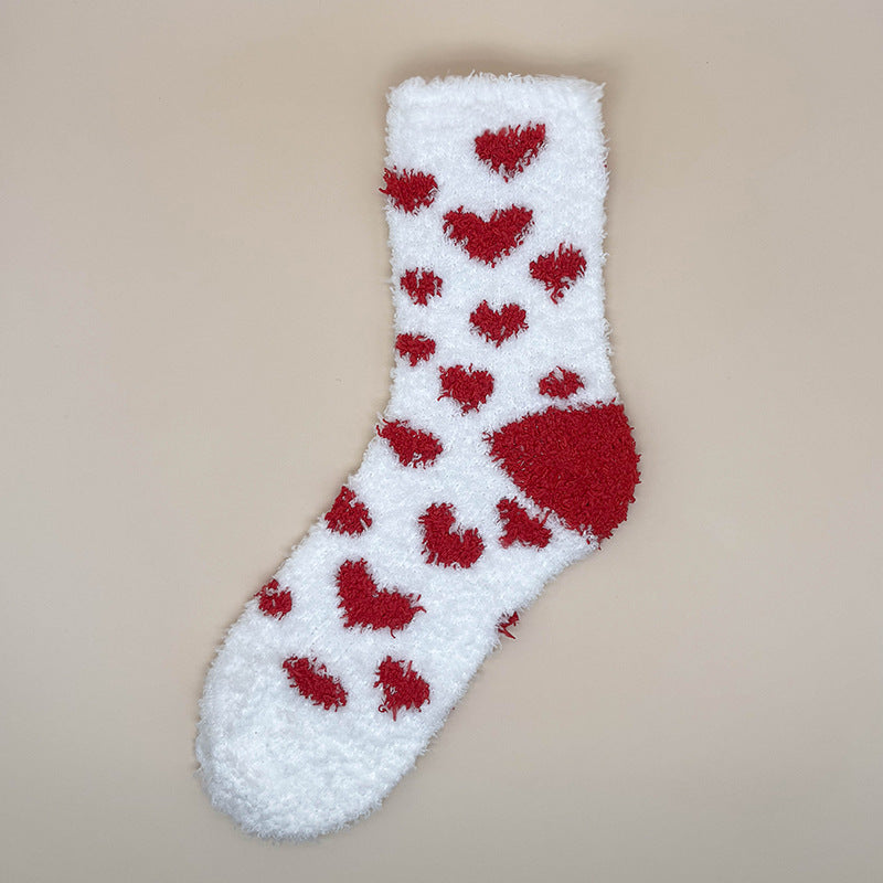 Autumn And Winter Fleece-lined Thickened Socks For Home And Sleep