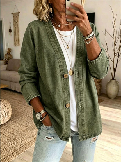 Womens Casual Denim Cardigan Jacket