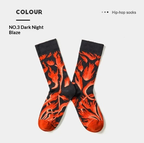French Creative Socks Illustration Art Socks For Men And Women Couples