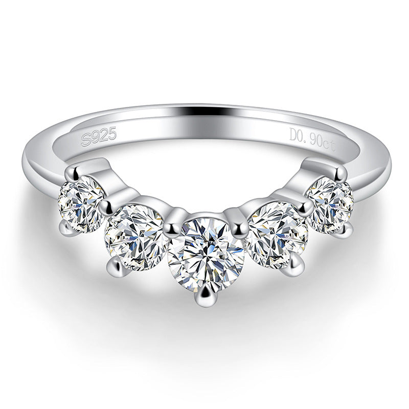 925 Sterling Silver Moissanite Ring For Women