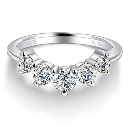 925 Sterling Silver Moissanite Ring For Women